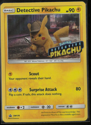 2019 Pokemon Detecitve Pikachu Promo Stamp Pikachu SM170 