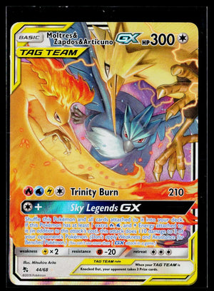 2019 Pokemon Hidden Fates Moltres & Zapdos & Articuno GX Ultra Rare 44/68 