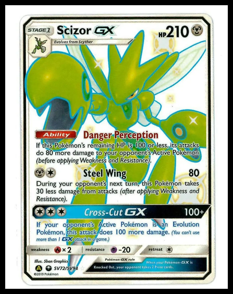 2019 Pokemon Hidden Fates Shiny Vault Scizor GX SV72/SV94 
