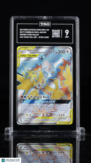 2019 Pokemon Hidden Fates Tag Team Moltres Zapdos Articuno GX 66/68 TAG 9 