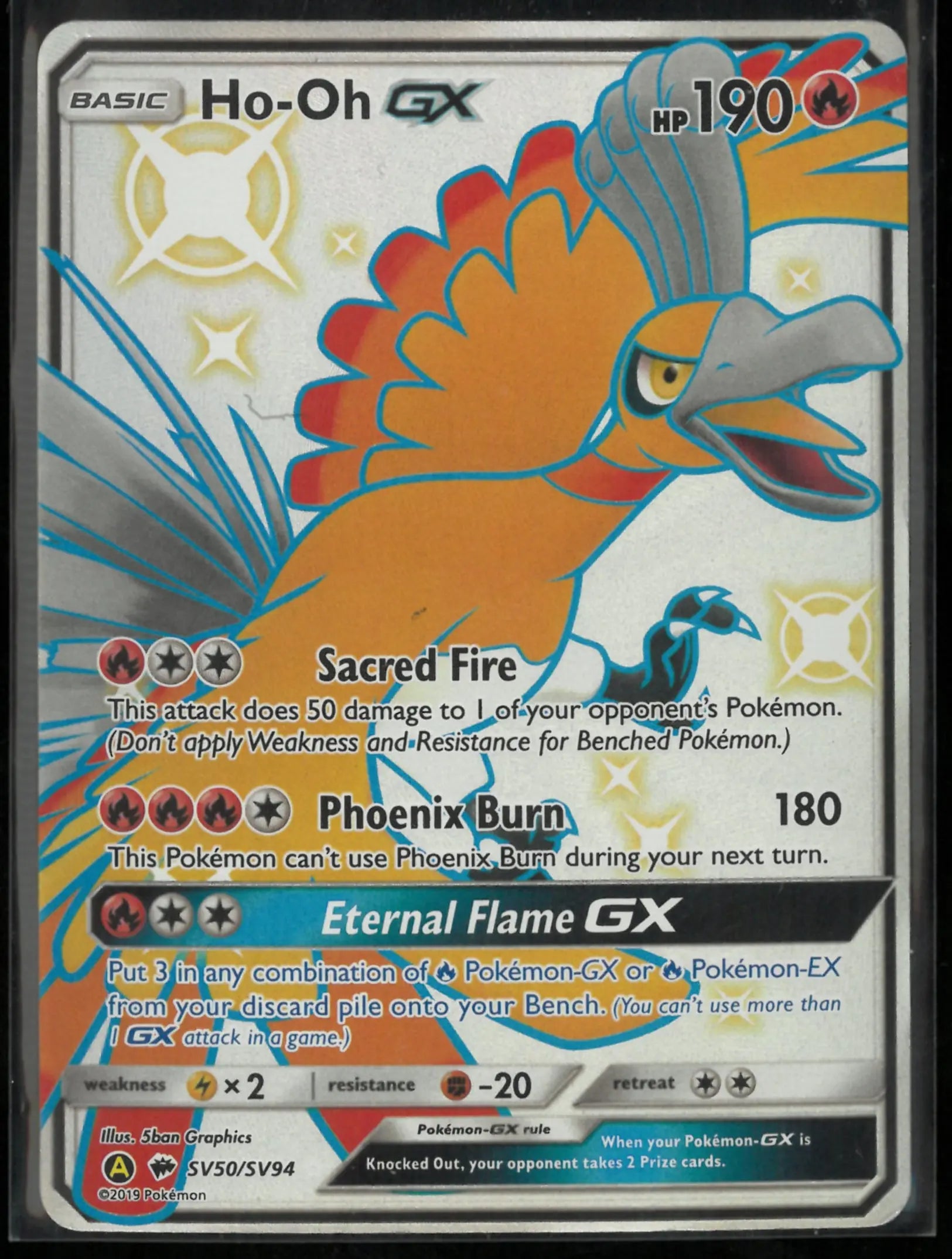 2019 Pokemon Hidden Fates: Shiny Vault Shiny Holo Rare Ho-oh SV50/SV94 