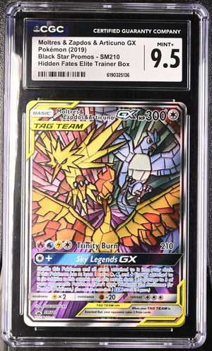 2019 Pokemon Promo Moltres & Zapdos & Articuno GX SM210 CGC 9.5 