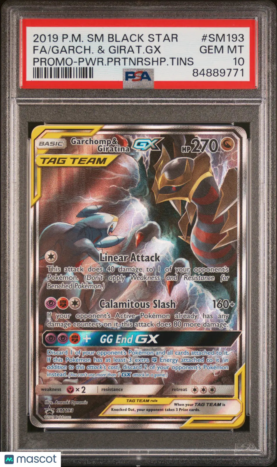 2019 Pokemon SM BSP Garchomp Giratina GX Promo-PWR.Prtnrshp.Tins PSA 10 #SM193 