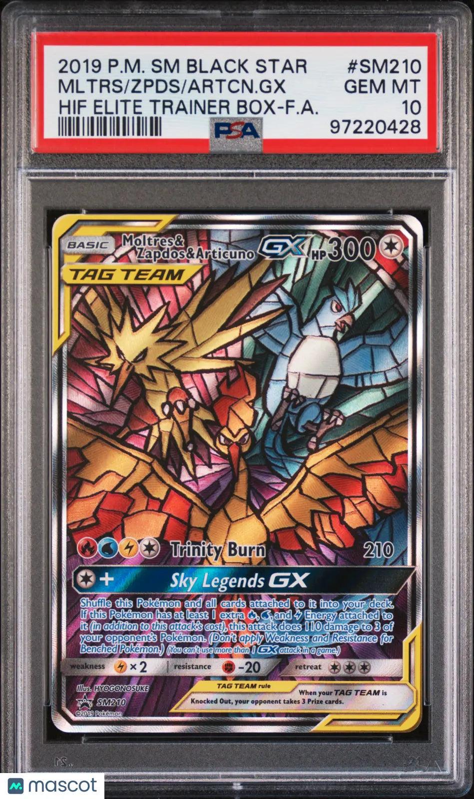 2019 Pokemon SM Black Star Promo Articuno GX Zapdos Moltres ETB PSA 10 