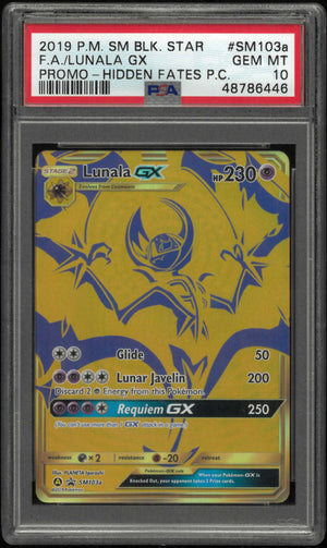 2019 Pokemon Sm Black Star Promo #SM103a Fa Lunala Gx PSA 10 
