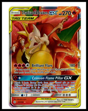 2019 Pokemon Sun Moon - Cosmic Eclipse Charizard & Braixen GX 22/236 