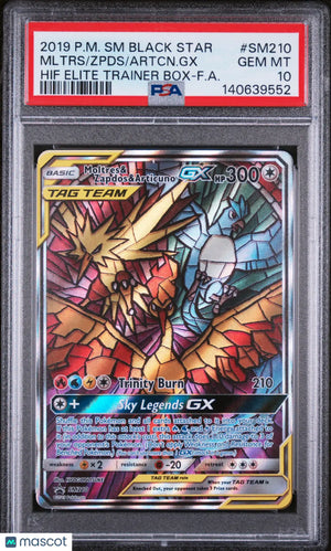 2019 Pokemon Sun Moon Promo Moltres Zapdos Articuno GX PSA 10 