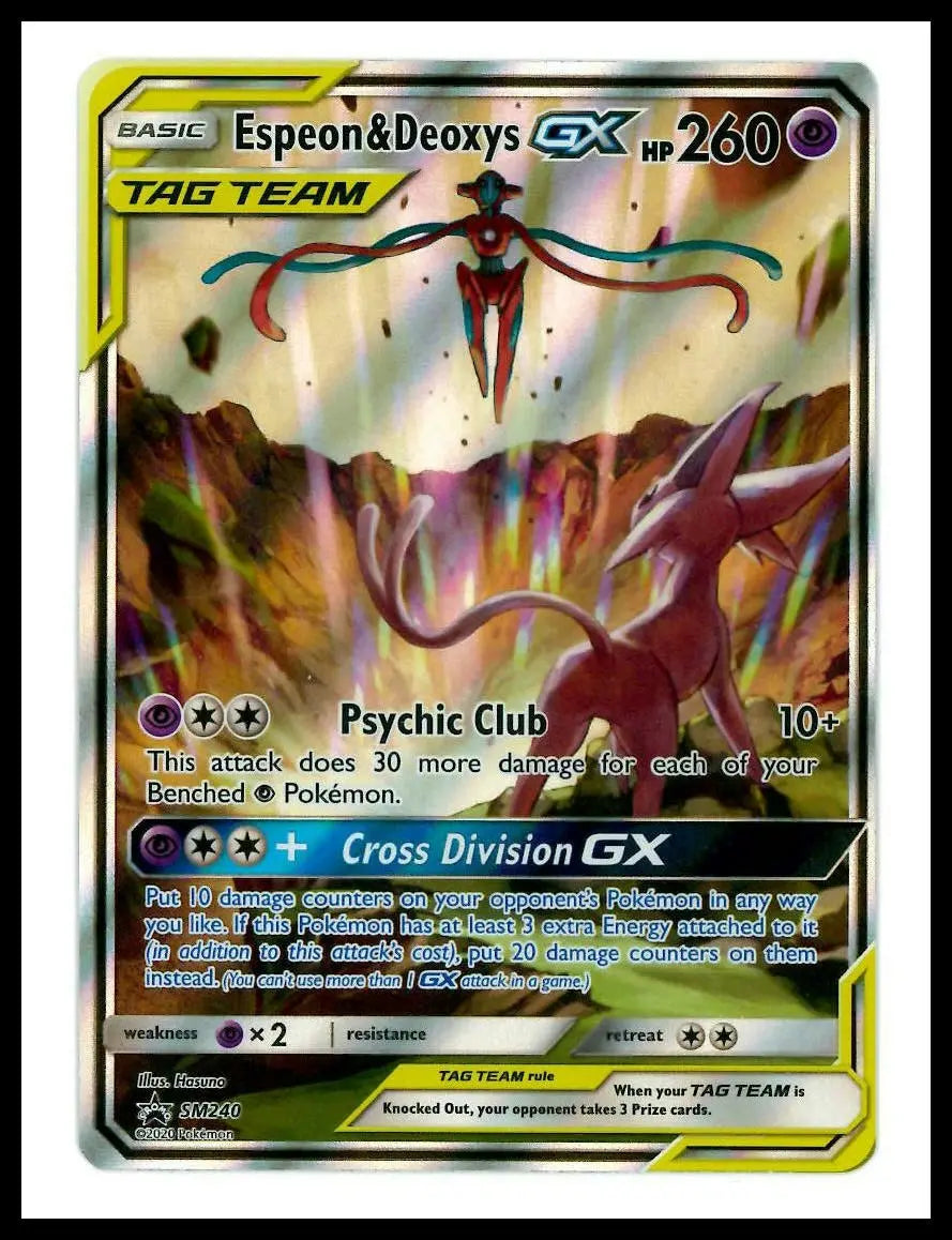 2019 Pokemon Sun Moon Promos Espeon & Deoxys GX SM240 