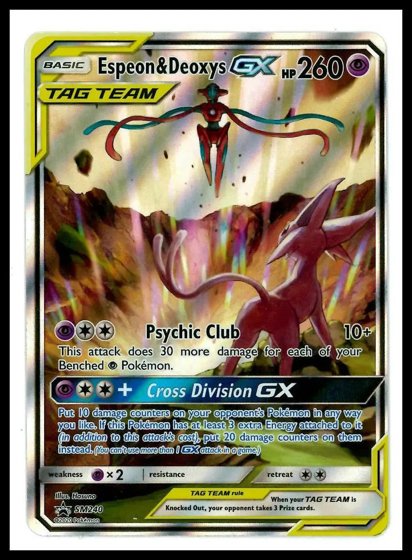 2019 Pokemon Sun Moon Promos Espeon & Deoxys GX Tag Team SM240 LP 
