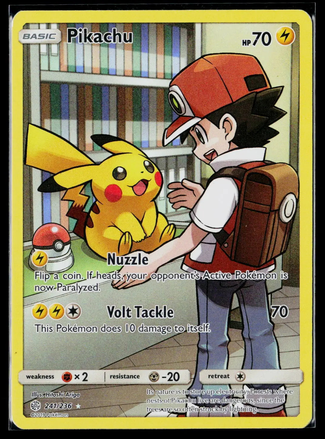 2019 Pokemon Sun & Moon Cosmic Eclipse Pikachu Secret Rare 241/236 LP 