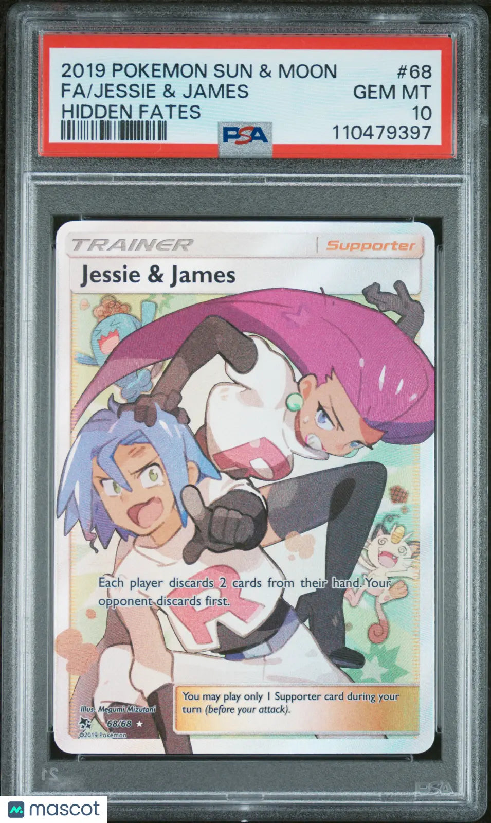 2019 Pokemon Sun & Moon Hidden Fates Jessie & James Fa Hidden Fates PSA 10 #68 