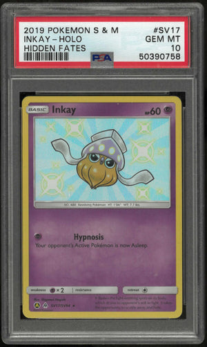 2019 Pokemon Sun & Moon Hidden Fates SV17/SV94  Inkay Holo PSA 10 