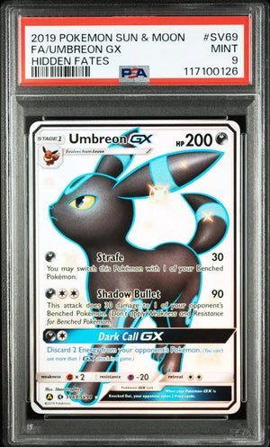 2019 Pokemon Sun & Moon Hidden Fates SV69/SV94 Umbreon GX PSA 9 