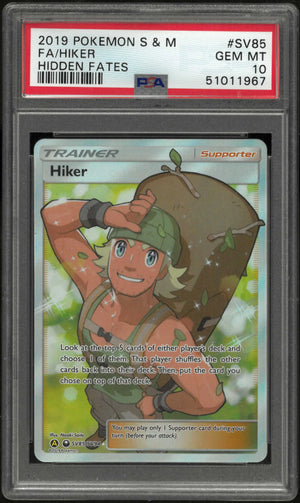 2019 Pokemon Sun & Moon Hidden Fates SV85/SV94 Hiker PSA 10 