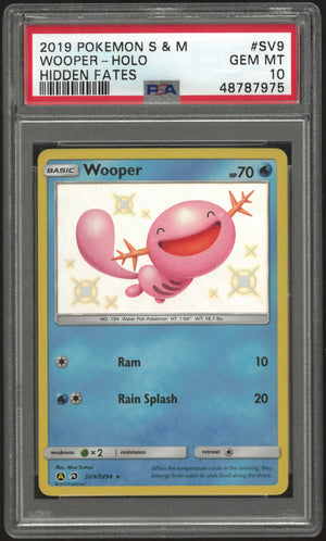 2019 Pokemon Sun & Moon Hidden Fates #SV9 Wooper-Holo PSA 10 