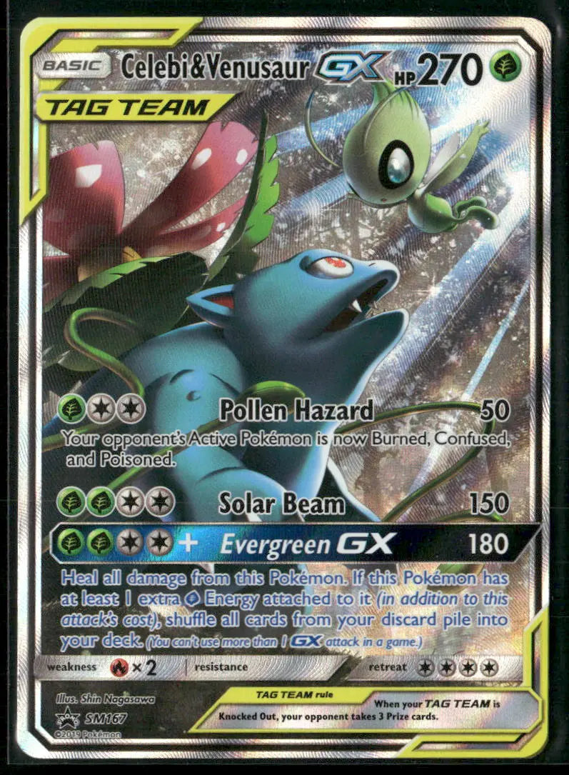 2019 Pokemon Sun & Moon Promo Celebi & Venusaur GX SM167 