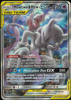 2019 Pokemon Sun & Moon Promo Mewtwo & Mew GX SM191 
