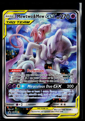 2019 Pokemon Sun & Moon Promo Mewtwo & Mew GX SM191 LP+ 