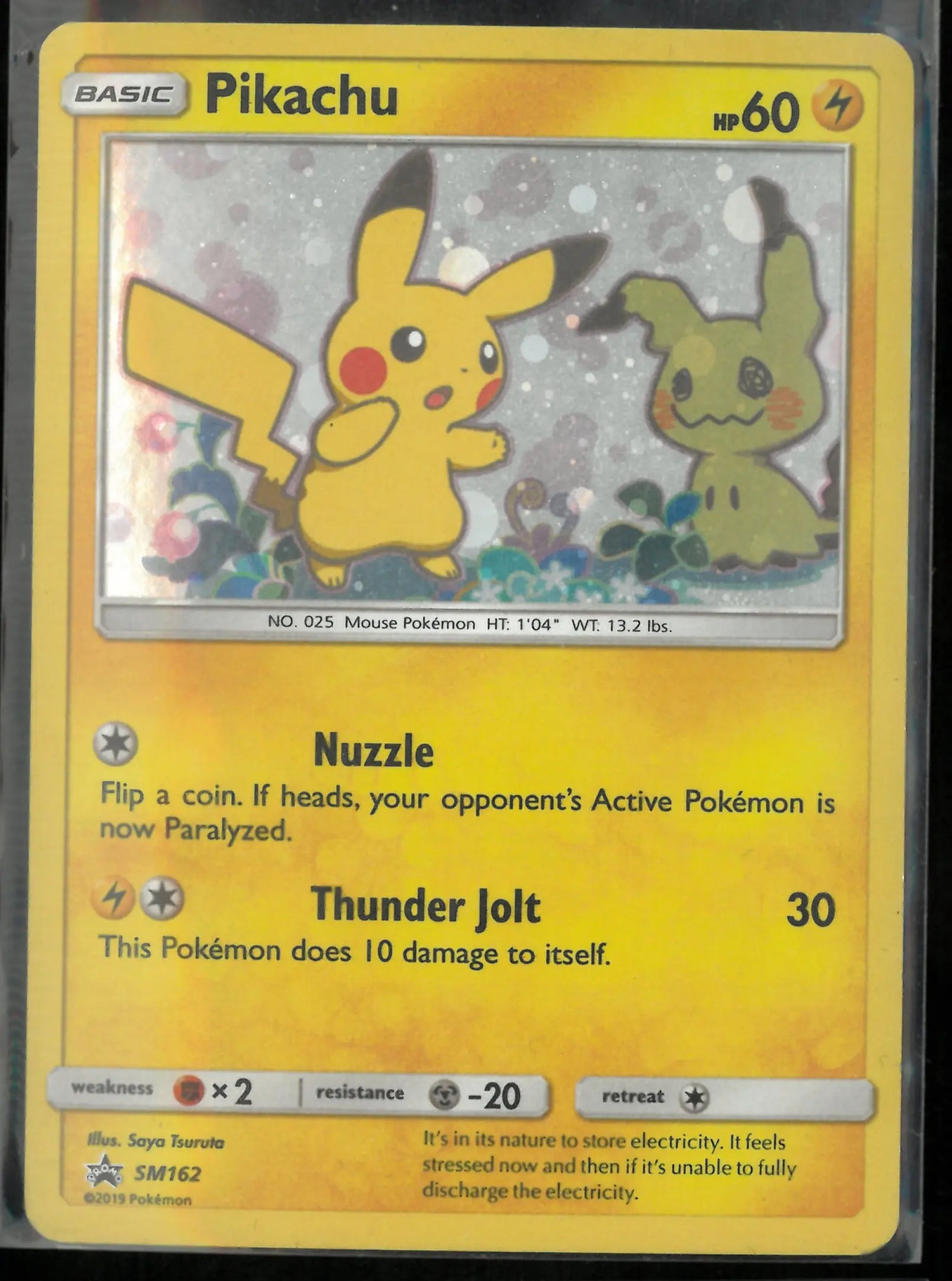 2019 Pokemon Sun & Moon Promo Pikachu SM162 