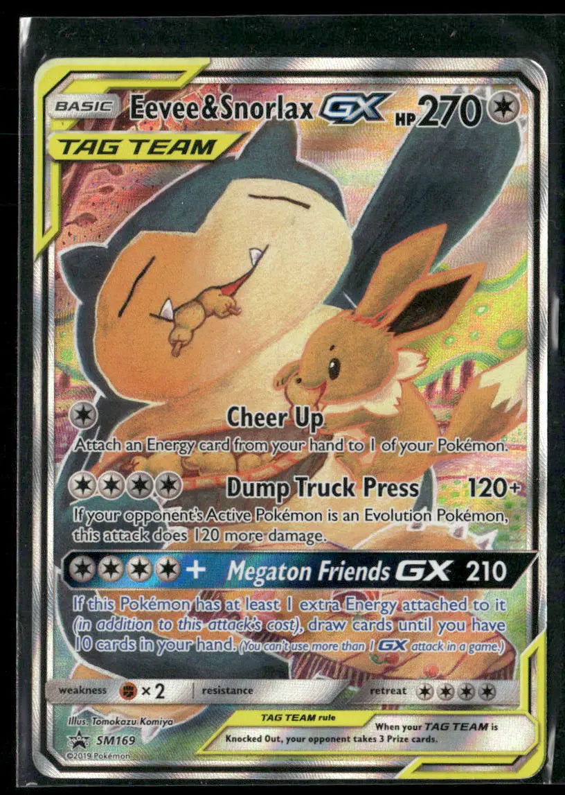 2019 Pokemon Sun & Moon Promo Promo Eevee & Snorlax GX SM169 MP 