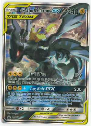 2019 Pokemon Sun & Moon Promos Pikachu & Zekrom GX SM168 