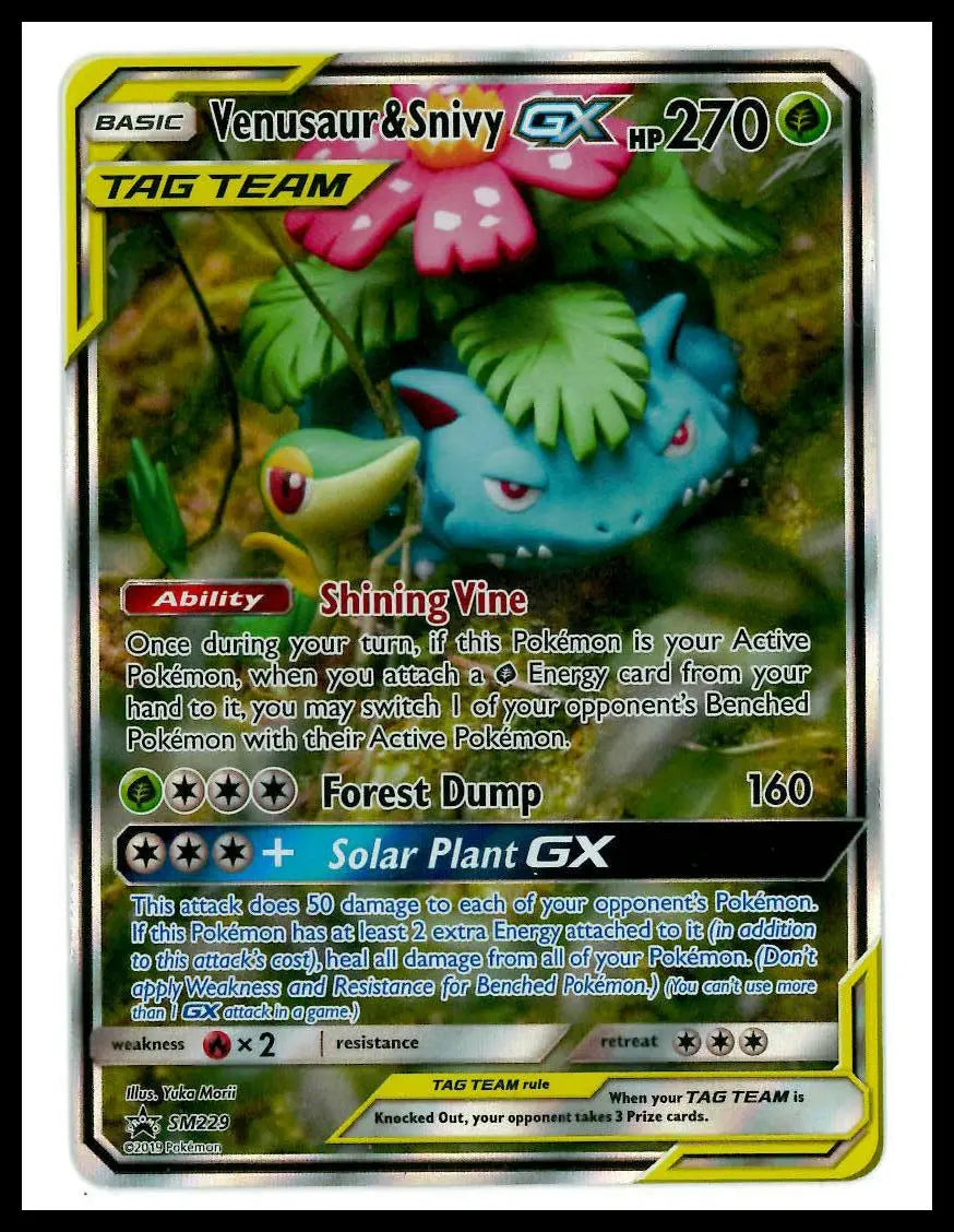2019 Pokemon Sun & Moon Promos Venusaur & Snivy GX SM229 
