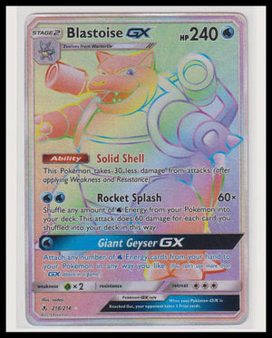 2019 Pokemon Unbroken Bonds Blastoise GX Secret 218/214 