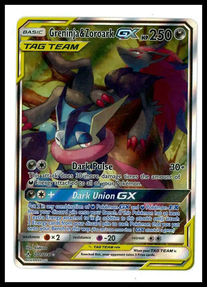 2019 Pokemon Unbroken Bonds Greninja & Zoroark GX Alt Art 201/214 