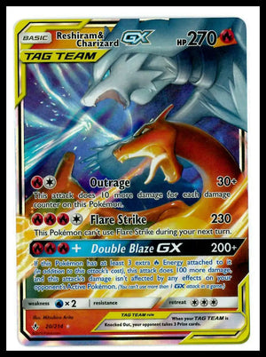 2019 Pokemon Unbroken Bonds Reshiram & Charizard GX 20/214 