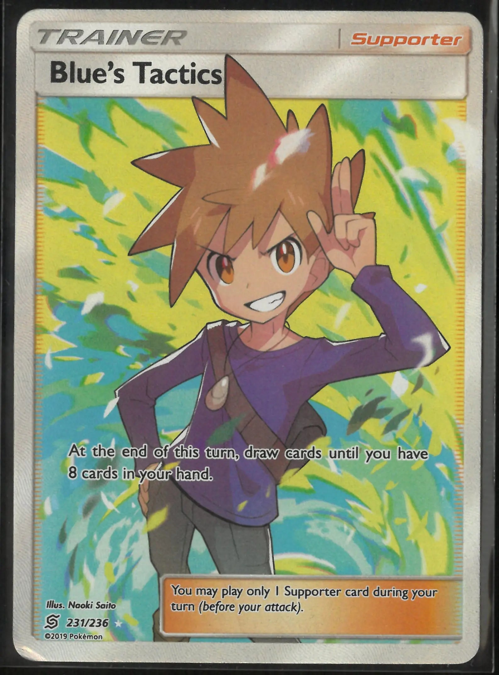 2019 Pokemon Unified Minds Blue's Tactics Full Art 231/236 