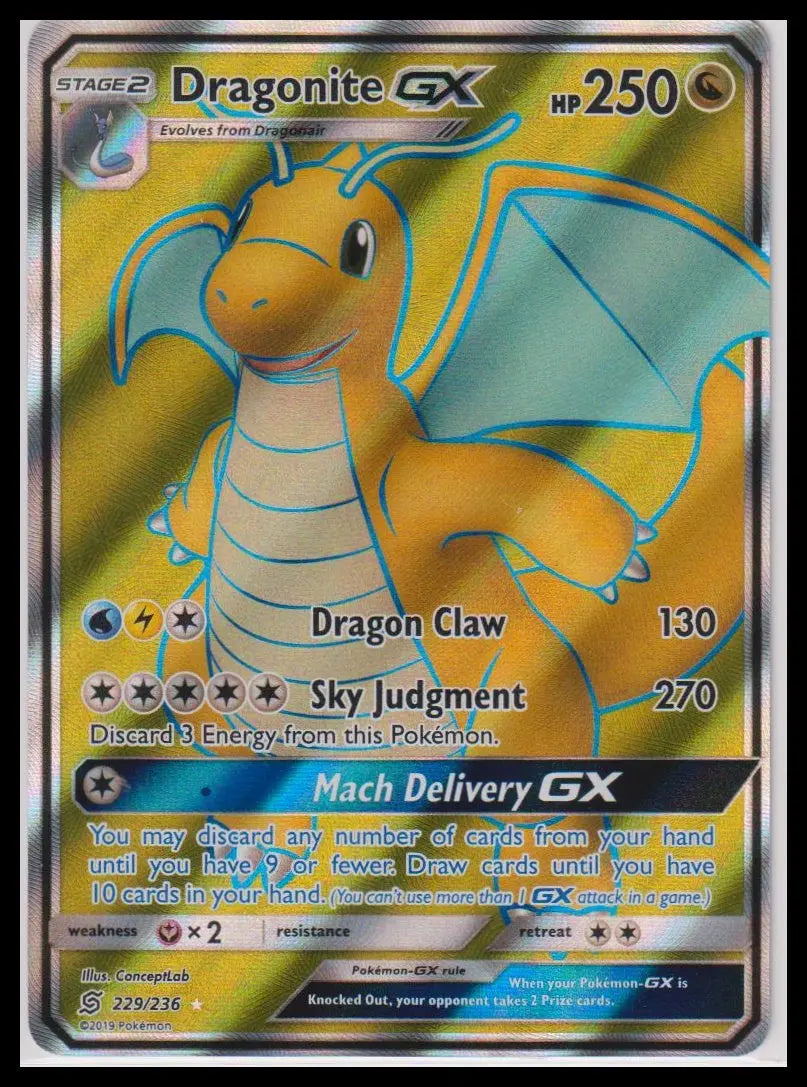 2019 Pokemon Unified Minds Dragonite GX 229/236 