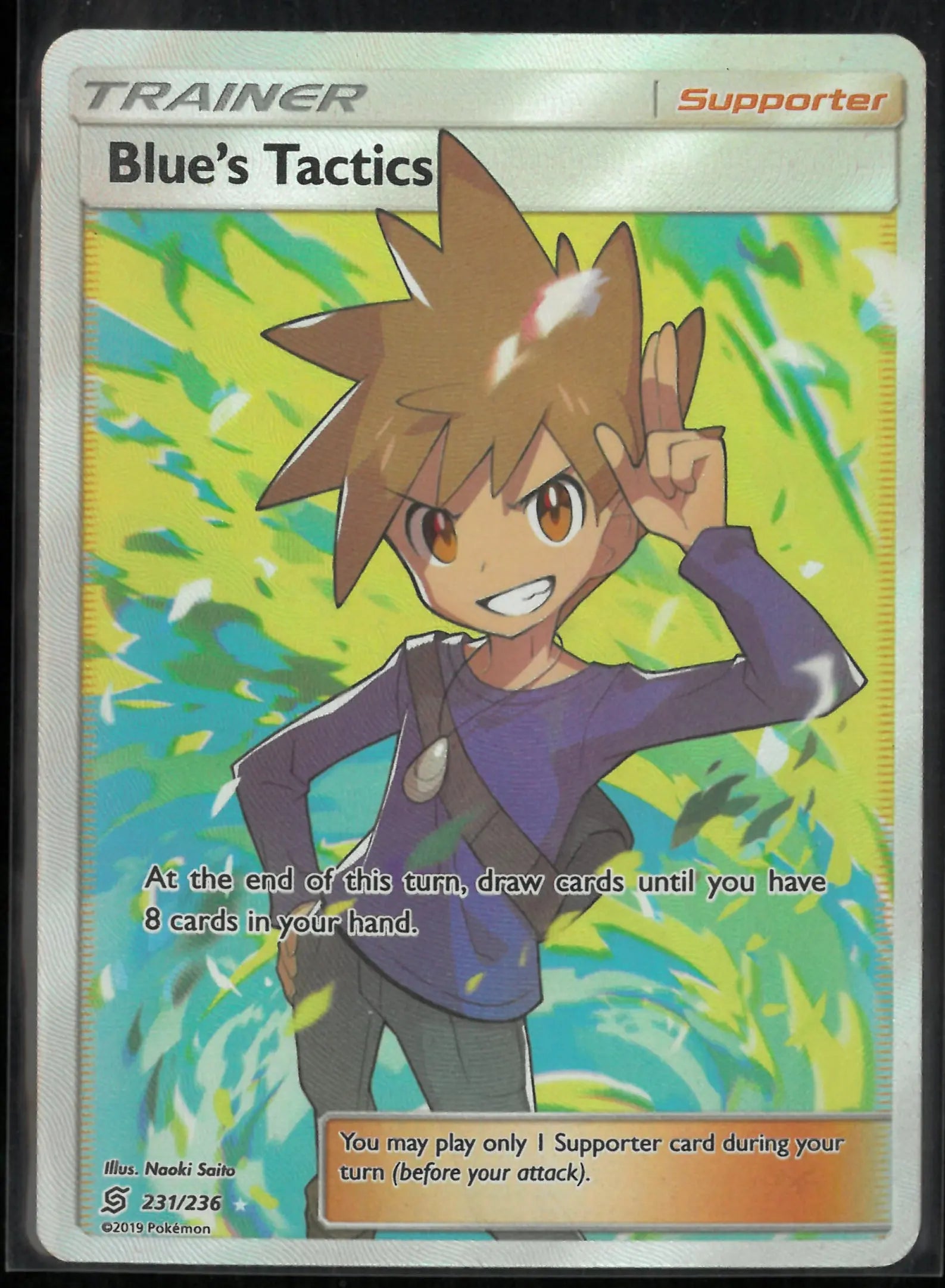 2019 Pokemon Unified Minds Ultra Rare Full Art Blue's Tactics 231/236 