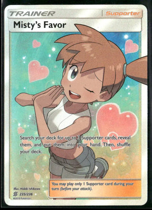 2019 Pokemon Unified Minds Ultra Rare Full Art Misty's Favor 235/236 