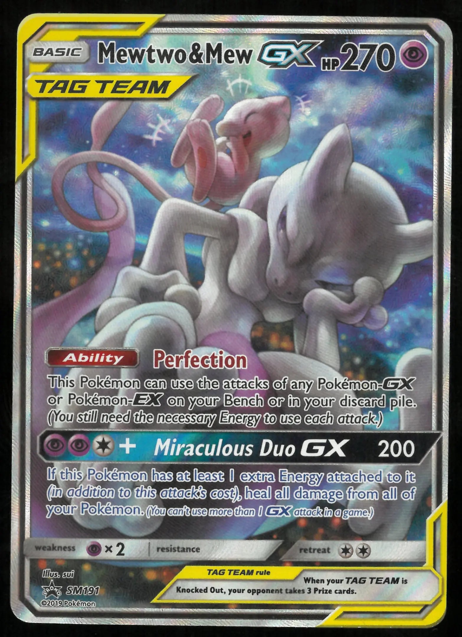 2019 Sun & Moon Promo Mewtwo & Mew GX SM191 (LP) 