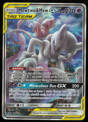 2019 Sun & Moon Promo Mewtwo & Mew GX SM191 (LP) 