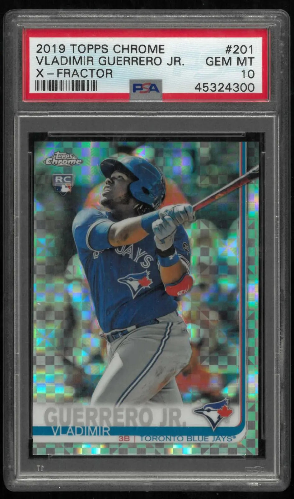 2019 Topps Chrome Baseball Rookie Vladimir Guerrero Jr. RC X-Fractor PSA 10 