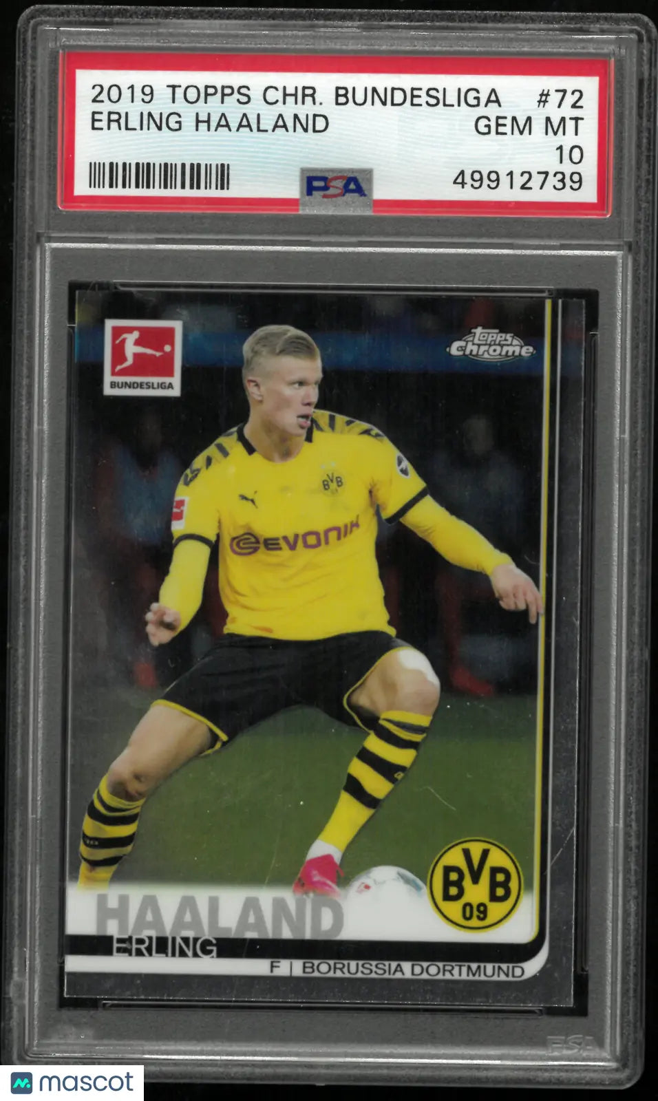 2019 Topps Chrome Bundesliga Erling Haaland #72 PSA 10 