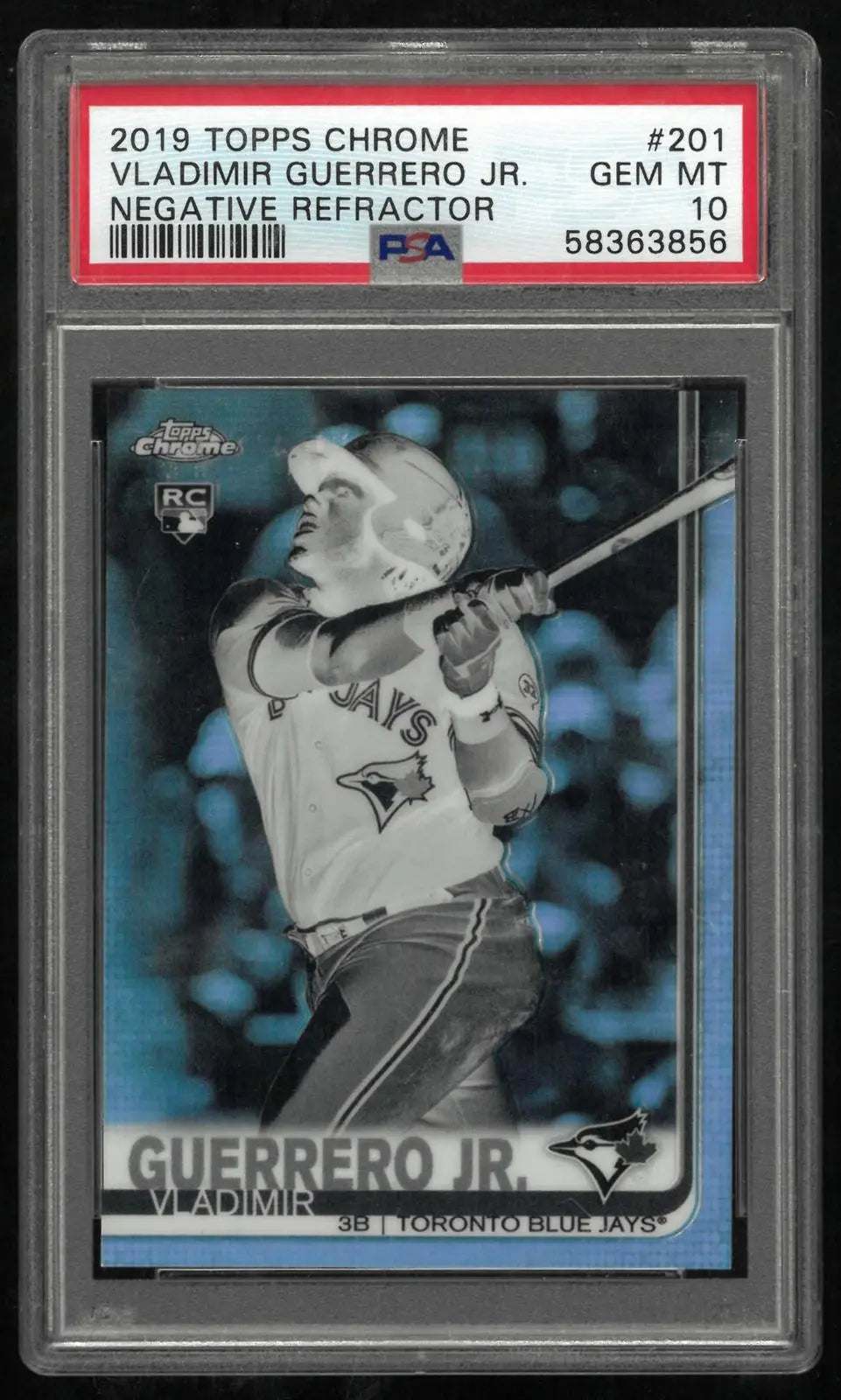 2019 Topps Chrome Rookie Vladimir Guerrero Jr. RC Negative Refractor PSA 10 