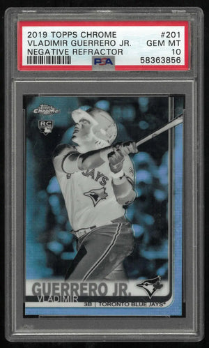 2019 Topps Chrome Rookie Vladimir Guerrero Jr. RC Negative Refractor PSA 10 