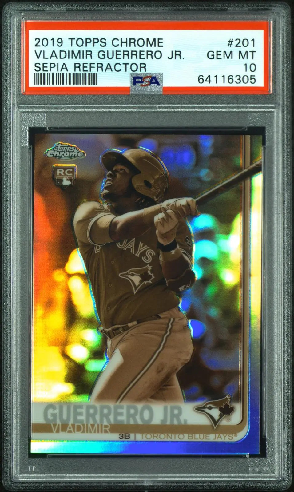 2019 Topps Chrome Rookie Vladimir Guerrero Jr. RC Sepia Refractor PSA 10 