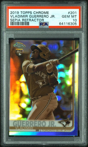 2019 Topps Chrome Rookie Vladimir Guerrero Jr. RC Sepia Refractor PSA 10 