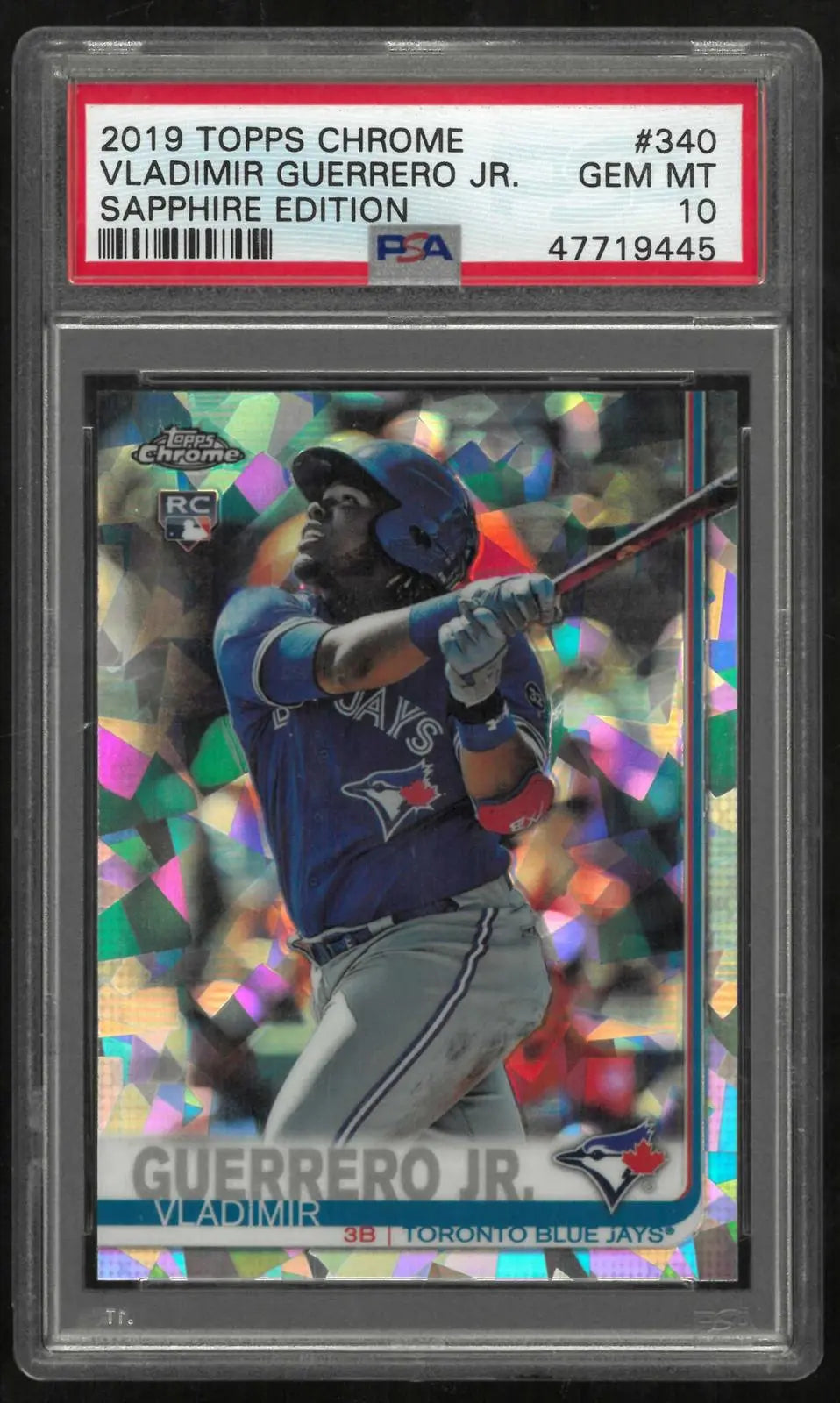 2019 Topps Chrome Sapphire Edition Rookie Vladimir Guerrero Jr. RC PSA 10 
