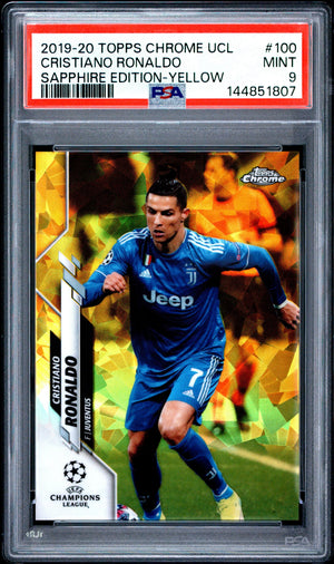 2019 Topps Chrome UCL Sapphire Edition Cristiano Ronaldo Yellow /99 PSA 9 