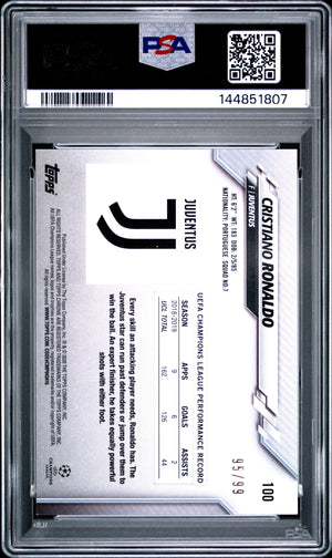 2019 Topps Chrome UCL Sapphire Edition Cristiano Ronaldo Yellow /99 PSA 9 