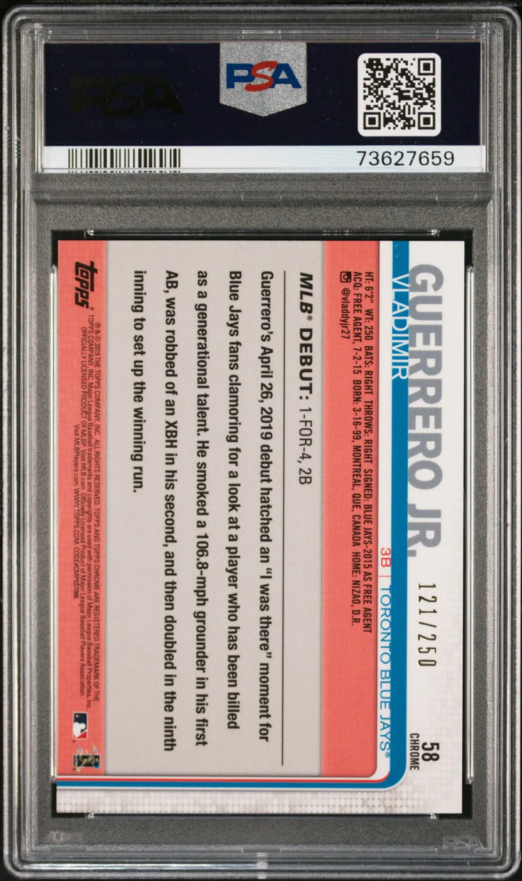 2019 Topps Chrome Update Vladimir Guerrero JR. RC Rookie Refractor PSA 10 /250 