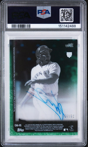 2019 Topps Clearly Authentic Green Autos Vladimir Guerrero JR. #VG /99 PSA 8 