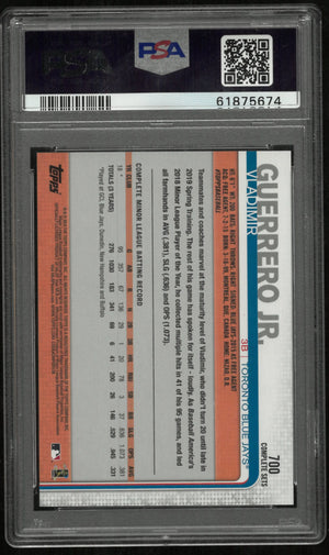2019 Topps Complete Set Fielding Rookie Vladimir Guerrero JR. #700 PSA 10 