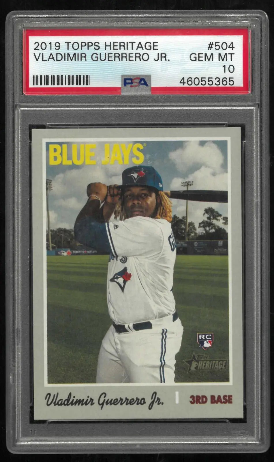 2019 Topps Heritage Baseball Rookie Vladimir Guerrero Jr. RC PSA 10 