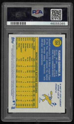 2019 Topps Heritage Baseball Rookie Vladimir Guerrero Jr. RC PSA 10 