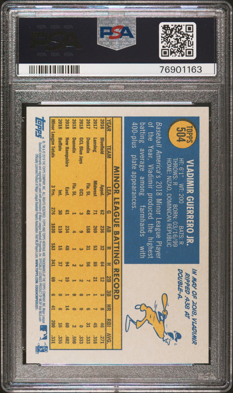 2019 Topps Heritage Rookie Vladimir Guerrero JR. #504 PSA 10 